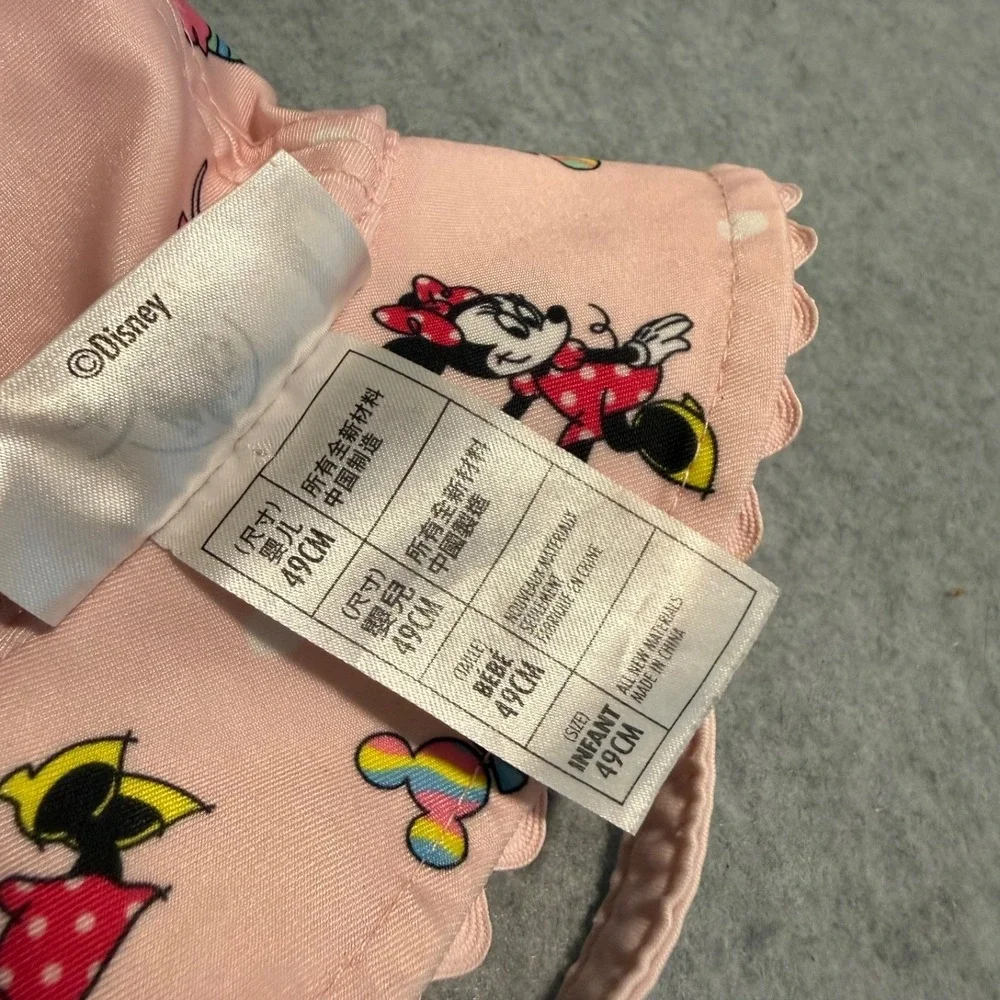 Minnie Mouse Swim Pool Hat REVERSIBLE Chin Strap ~ Hong Kong Resort Baby 0-3M